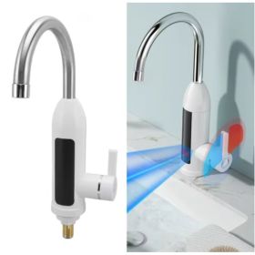 3000W Instant Water Heater Faucet 360 Degree Rotatable Water Pipe IPX4 ABS Tankless Stainless Steel Kitchen Heating Tap For Home (Option: White)